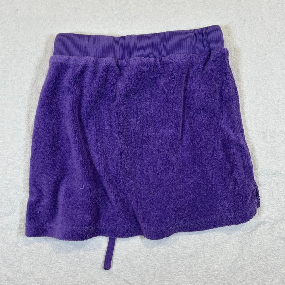 I.AM.GIA Purple Velour Mini Skirt XXS Drawstring Logo Terry Y2K Streetwear - Picture 7 of 8